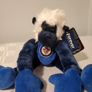 (2/$20) Winnipeg Jets Stuffed Monkey Blue & White NHL Collectable